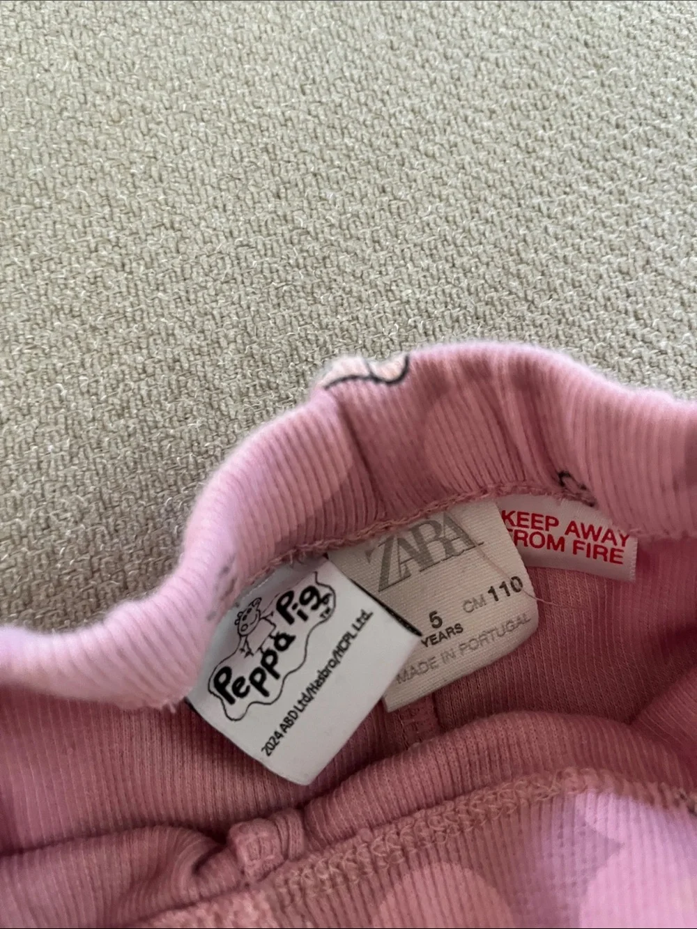 Zara Peppa Pig Mauve Pink Sweat Set Size 5